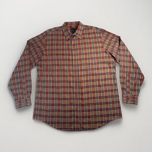 Jos A Bank Men's Traveler Tailored Fit 100% Cotton Long Sleeve Shirt Plaid XL